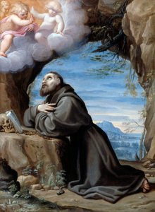 瞑想における聖フランシス 作： Ludovico Carracci
